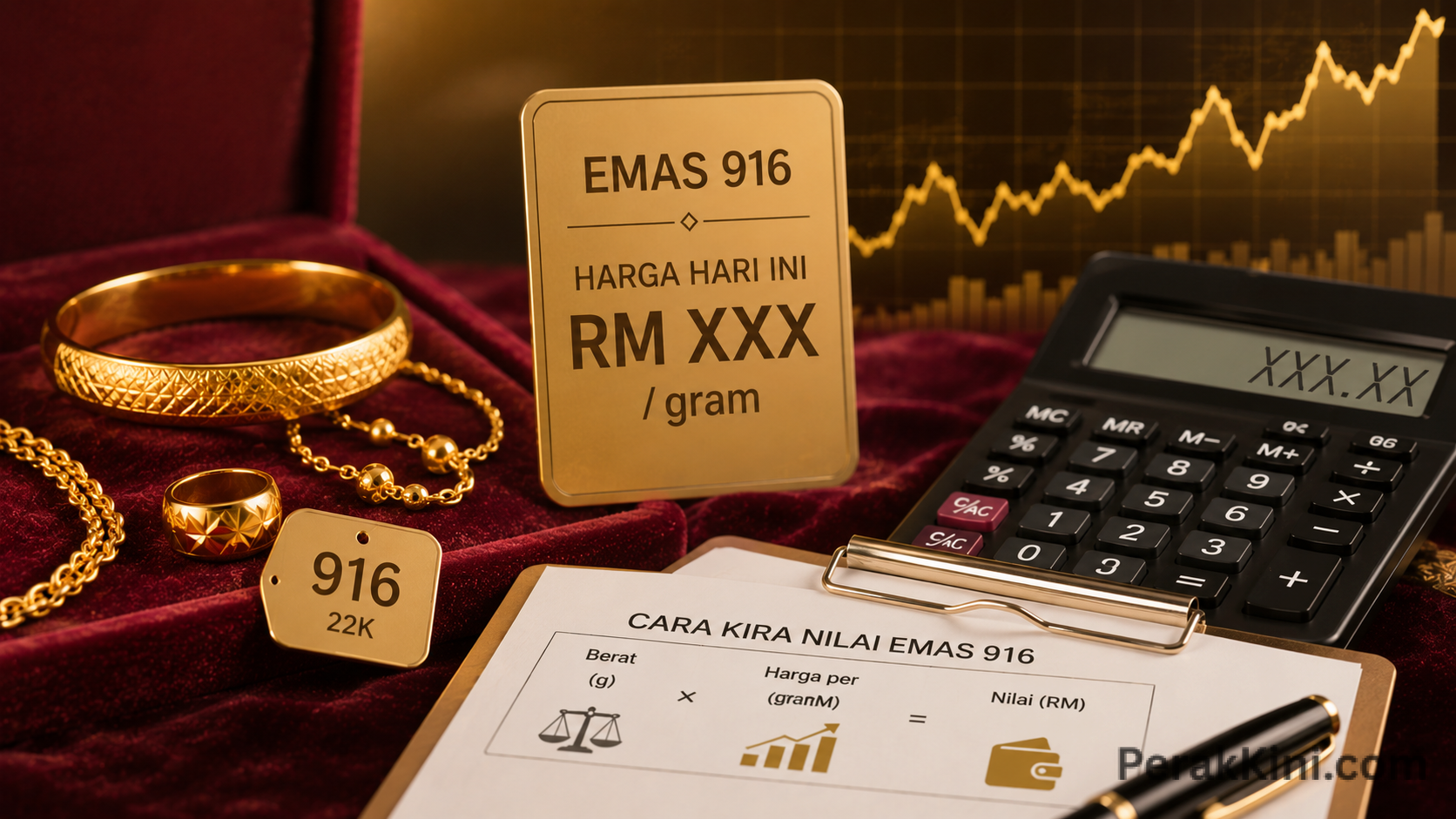 Harga Emas 916 Hari Ini: Cara Kira Nilai Per Gram