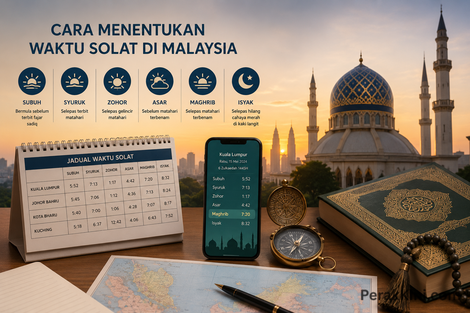 Cara Menentukan Waktu Solat di Malaysia