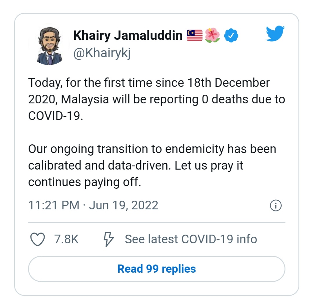 Malaysia kembali rekod sifar kematian akibat COVID-19
