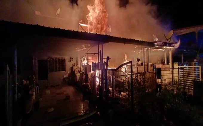Warga emas, anak dan menantu rentung dalam kebakaran di Sandakan