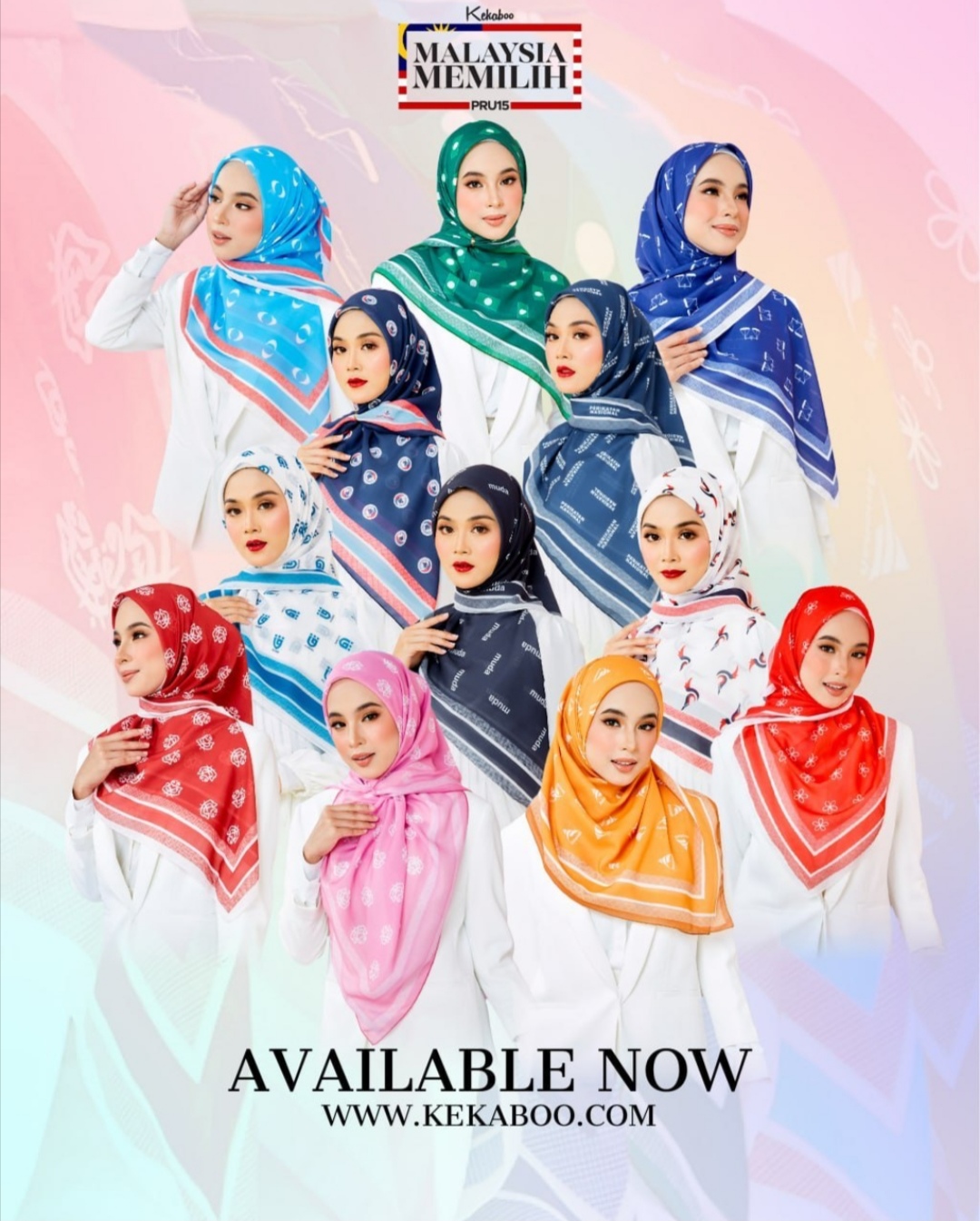 Tudung logo parti politik laris, meriahkan PRU15