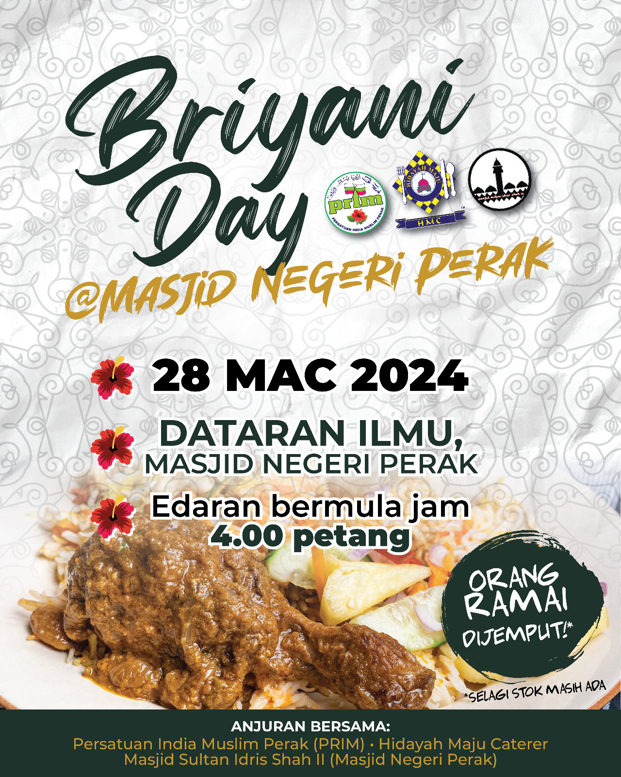 Edaran Biryani Percuma Di Masjid Negeri